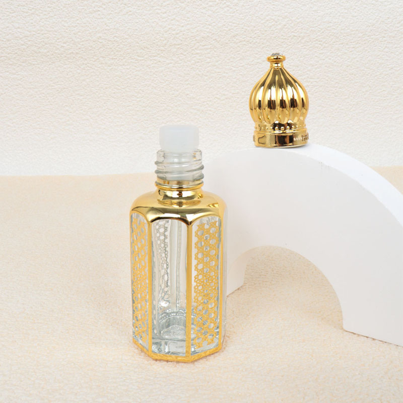 3/6/12ml Essential Oil Roller Bead Bottle Electroplated Glass Empty Bottle Travel Bottling Glass Dropping Stick Aquilarius Small Sample Bottle