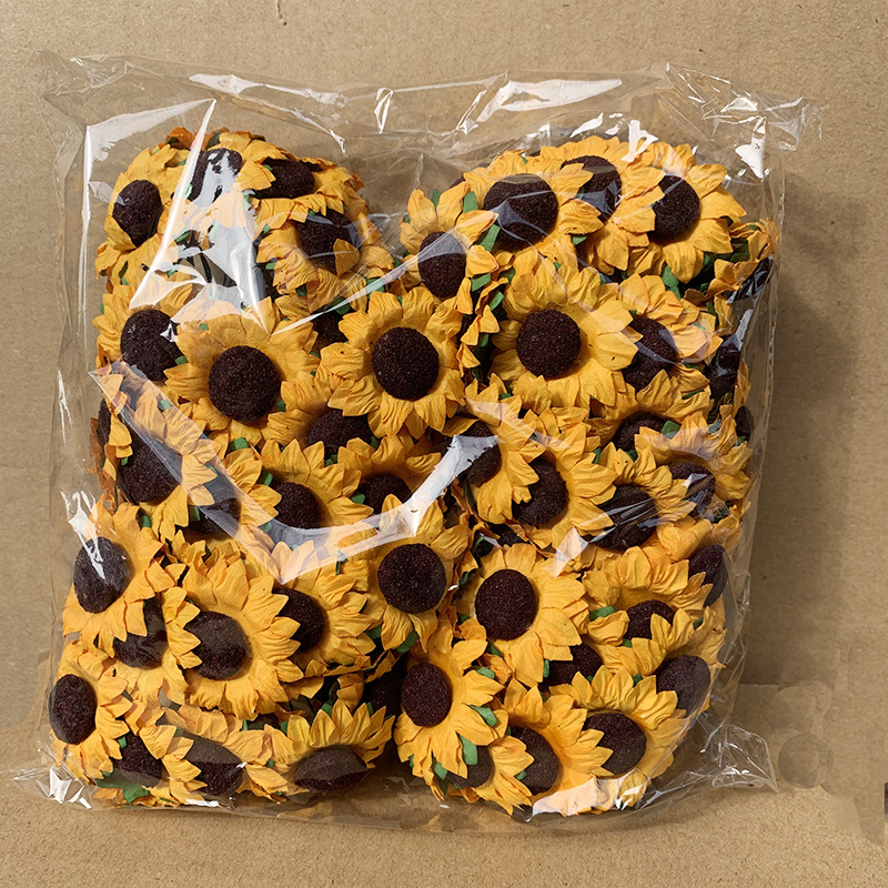 Spot simulation sunflower sunflower paper flower birthday card candy box packaging accessories DIY wedding gift box