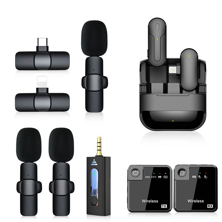 New wireless microphone one-to-two lavalier mobile phone live broadcast equipment Bluetooth radio microphone wireless lavalier microphone