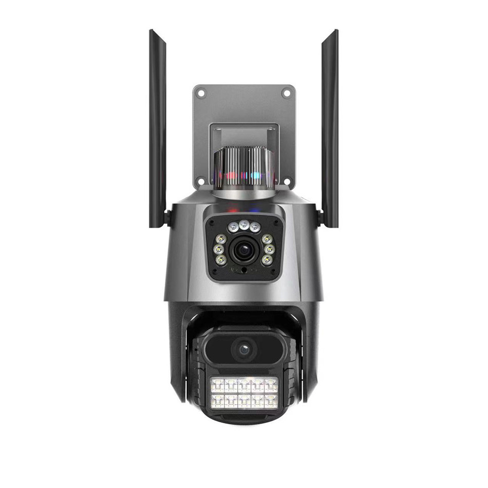 Icseeガンボール連動二重レンズ監視二重スクリーン360度屋外防水高精細wifiボール機二重目雄