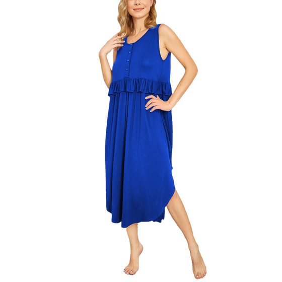 Summer European and American Breastfeeding Pregnant Women's Skirt Vest Women's Home Clothes Nightdress Modal Man Cotton Casual Pleated Long Skirt