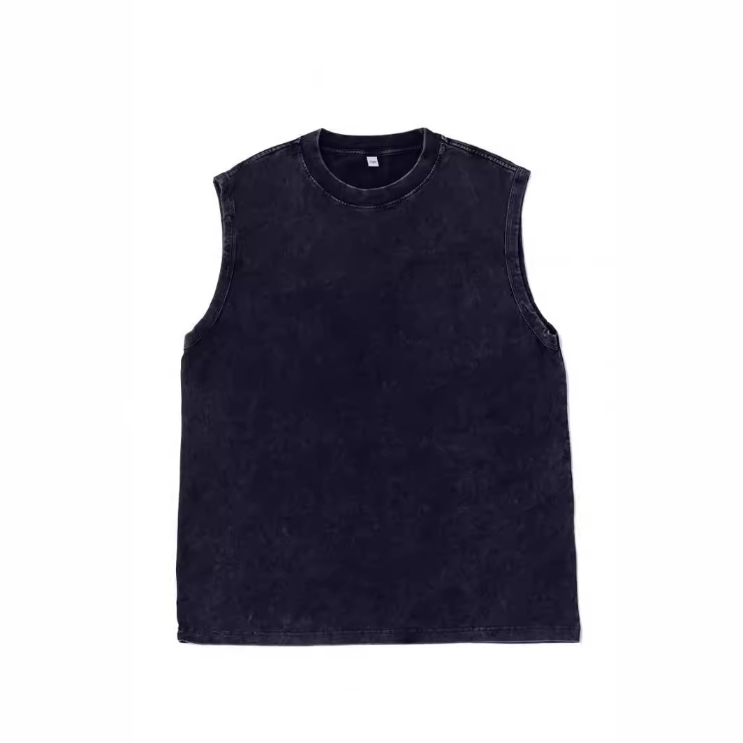 230g Heavy Weight Vest Men's Summer Dressed Retro Trendy Brand Ins Sleeveless T-Shirt American Washed Loose Waistcoat