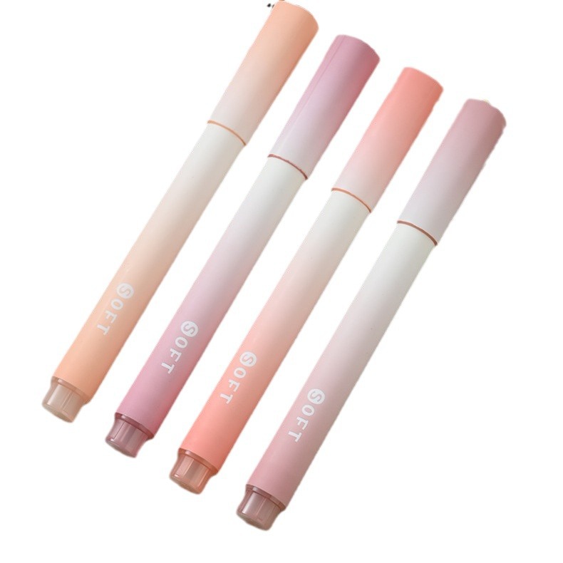 Student color gradient ins highlighter suit eye protection key mark painting scribing 4 color oblique head Journal pen