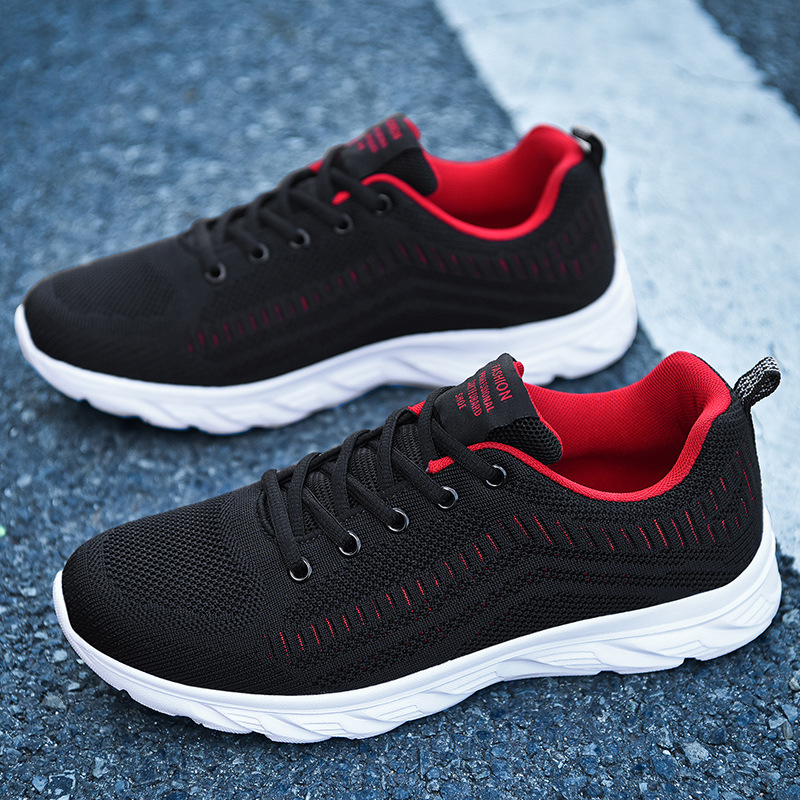 2022 shoes new sports leisure summer men's breathable hollow comfortable mesh fly woven running shoes travel men's shoes
