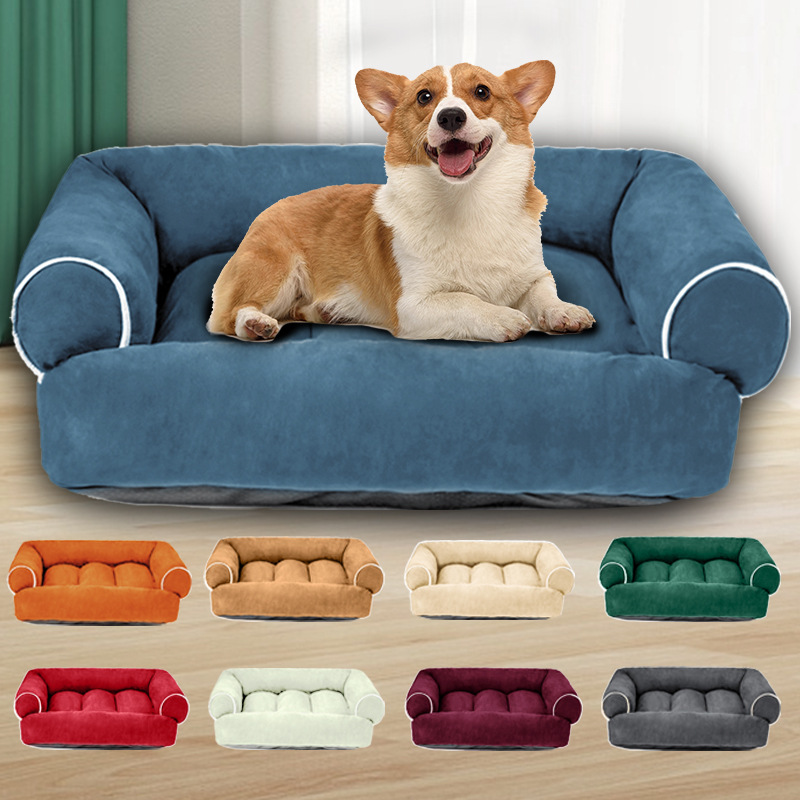 Cross-border new deerskin velvet pet dog sofa autumn and winter deep sleep kennel pet kennel source factory wholesale