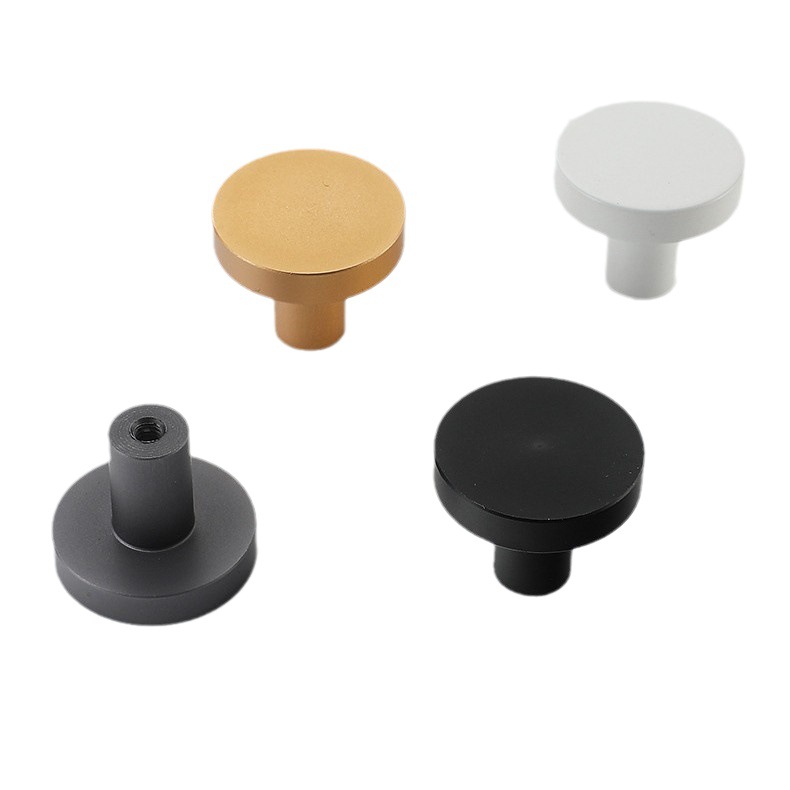 Modern minimalist aluminum alloy round wardrobe cabinet drawer cabinet shoe cabinet door single hole small handle