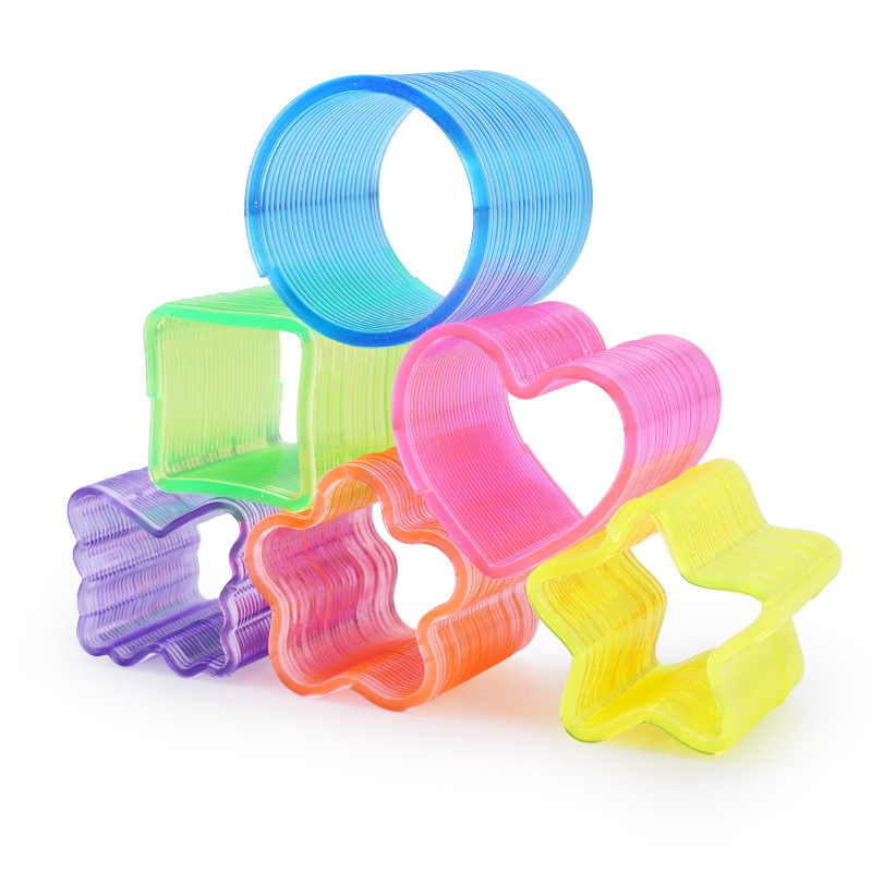 Kindergarten hot toys 35mm mini rainbow ring stall selling children's stacking ring manufacturers wholesale spring ring