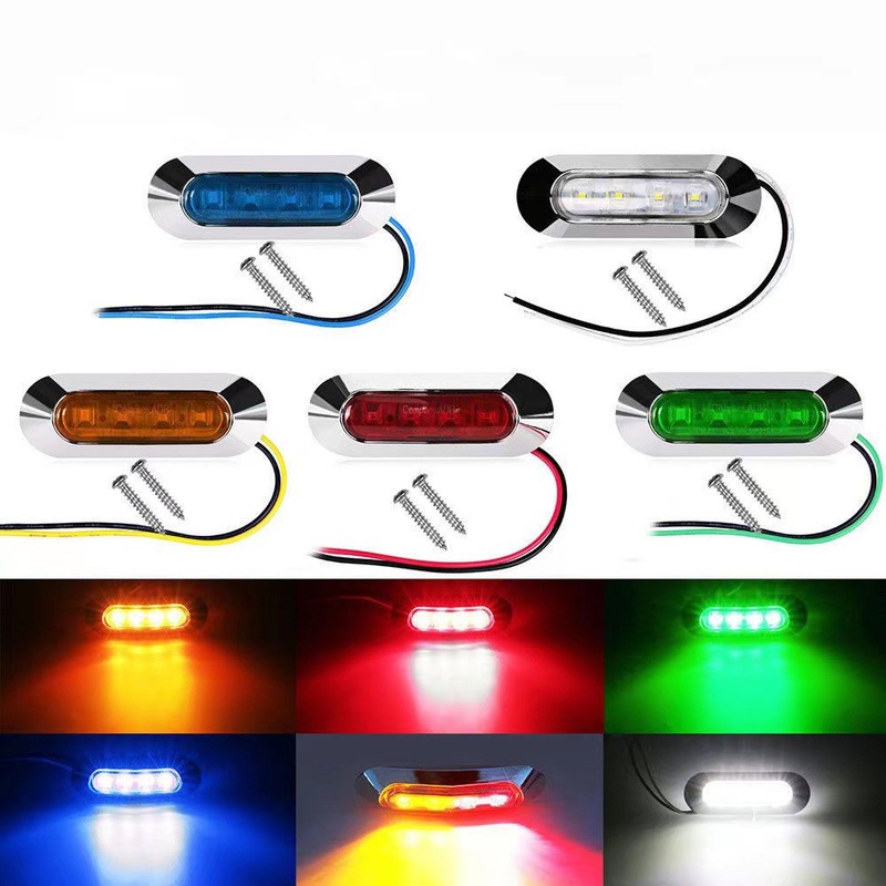 4led 電気メッキフレームサイドライトトラックトレーラー 12v24v ガイドライトワイド Rv ブレーキテール修正|undefined