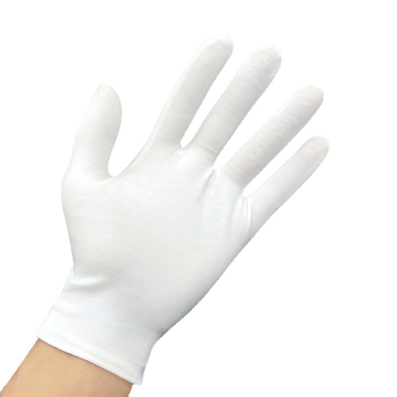 Factory in stock cotton thickened labor protection work gloves plate beads Wenwan etiquette cotton gloves cross-border white gloves wholesale