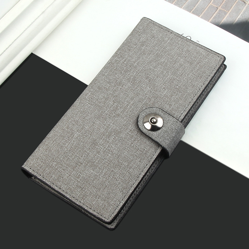 Men's Long Wallet Canvas Magnetic Clasp Multi-Card Slot Money Clip Simple Ultra-Thin Foreign Trade Wholesale Student US Dollar Clip