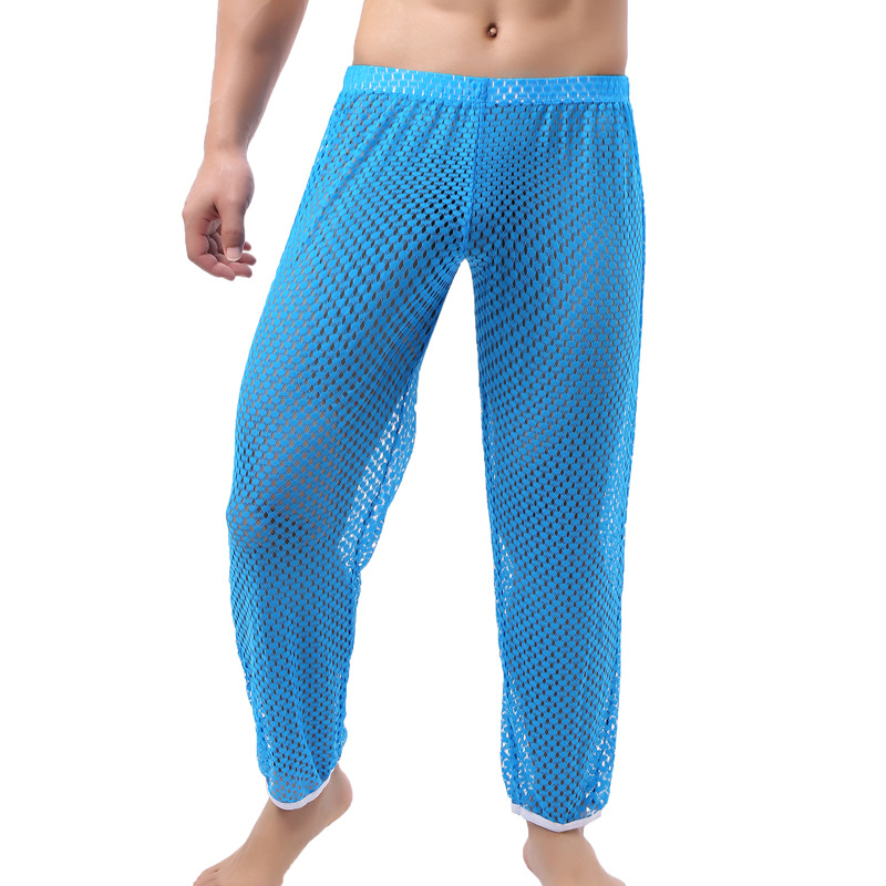 WOXUAN Mesh Pants Men's Mesh Pants Breathable Sexy Transparent Pants