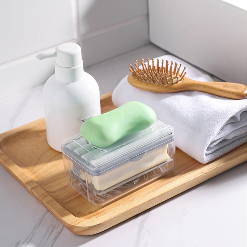 Soap Box multi-functional TikTok same soap box light luxury hand rub-free foaming soap box household storage box draining box