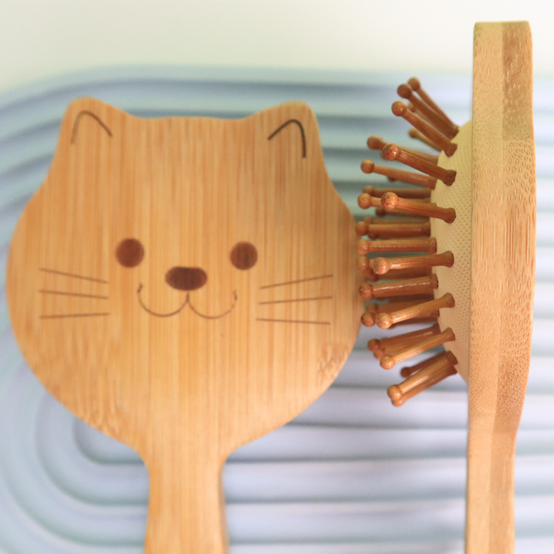 Cute Small Children's Comb Cat Shape Airbag Shape Comb Cartoon Air Cushion Meridian Massage Comb Portable Hair Comb