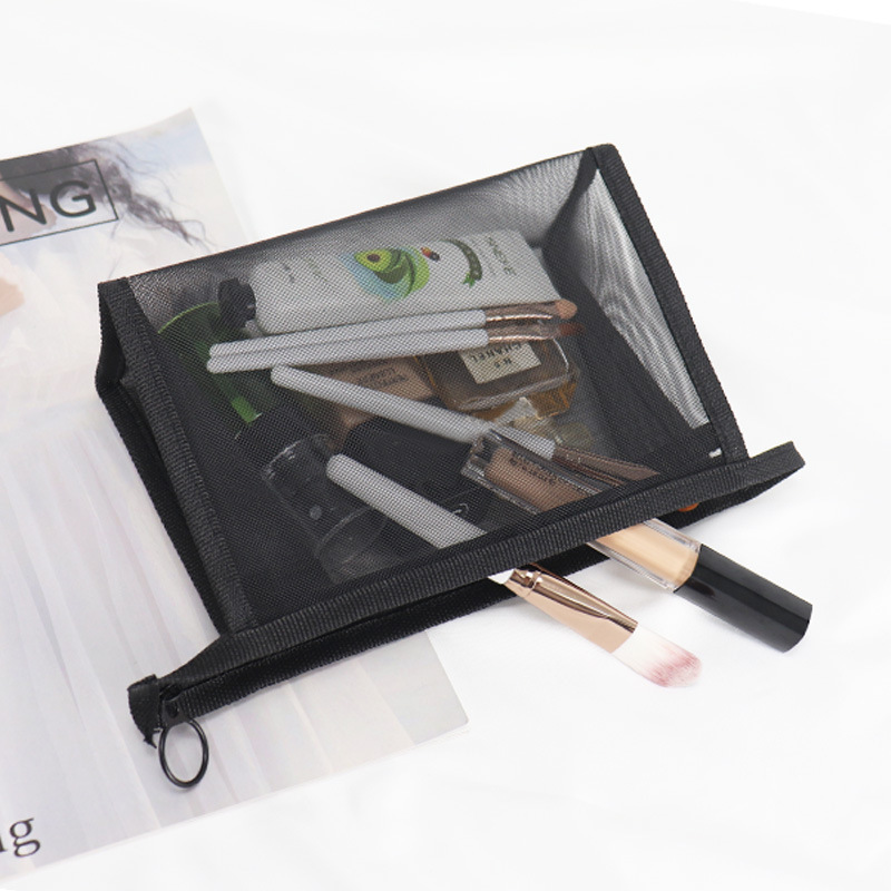 Transparent mesh cosmetic bag portable simple portable large capacity storage bag wash bag cosmetic storage bag
