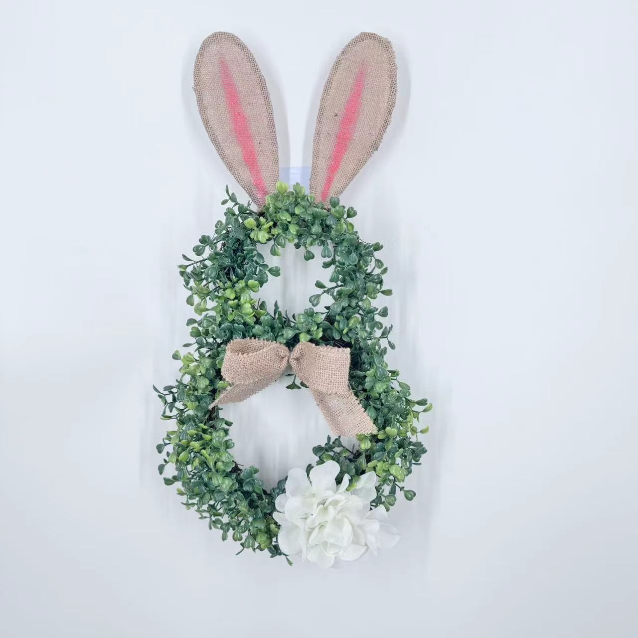 Meimei 2024 new cross-border Easter rabbit Garland front door hanging home decoration Photography simulation green plant