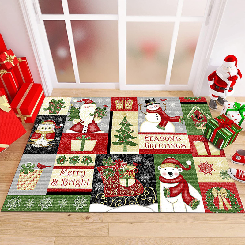 Christmas Holiday Decorative Carpet Floor Mat Home Entrance Door Mat Entrance Floor Mat_voghion.com