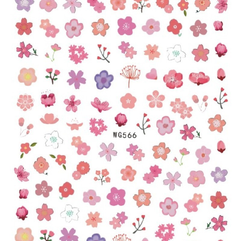 Spring Flowers and Nail Stickers Cross-border E-commerce Nail Flowers Spring Flowers and Nail Stickers WG563-580