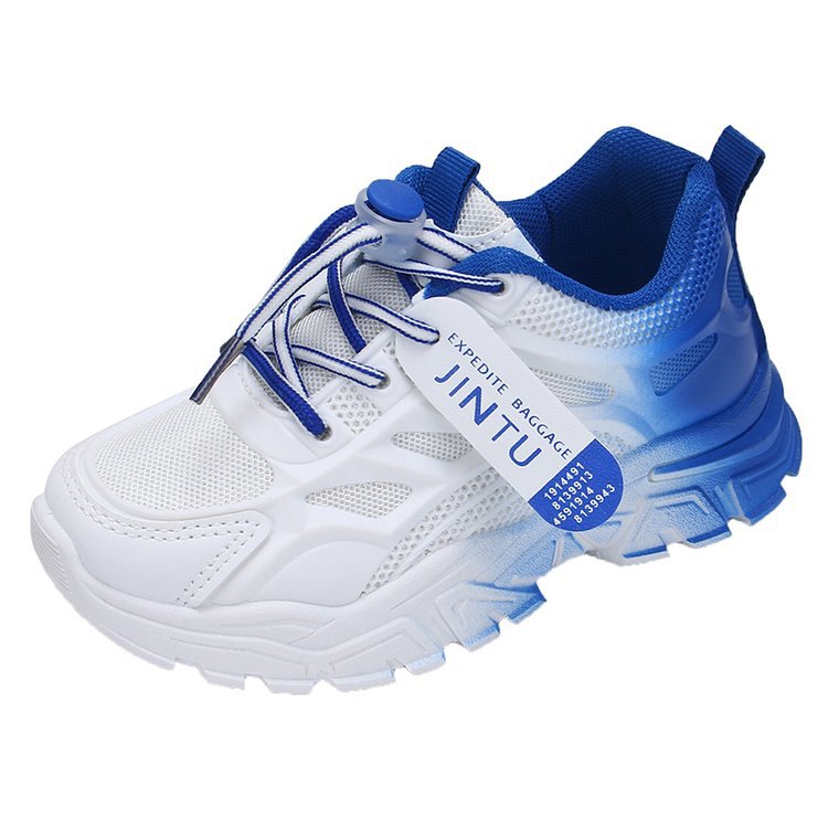 Girls Sports Shoes Breathable 2023 Summer New Korean Style Children's Net Shoes White Shoes Female Students Running Shoes Soft Sole