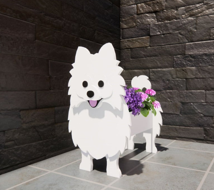 Factory Direct supply independent station cross-border e-commerce European and American Garden Garden garden decoration creative pet flower pot Pomeranian in stock