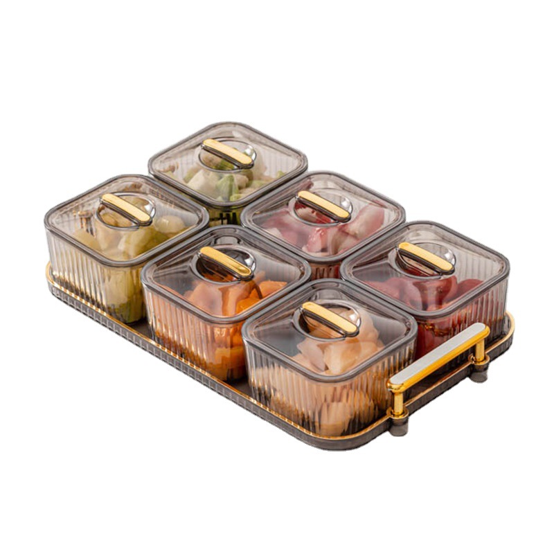 Light luxury transparent fruit plate household living room coffee table candy plate nuts dried fruit storage box tea snack display plate
