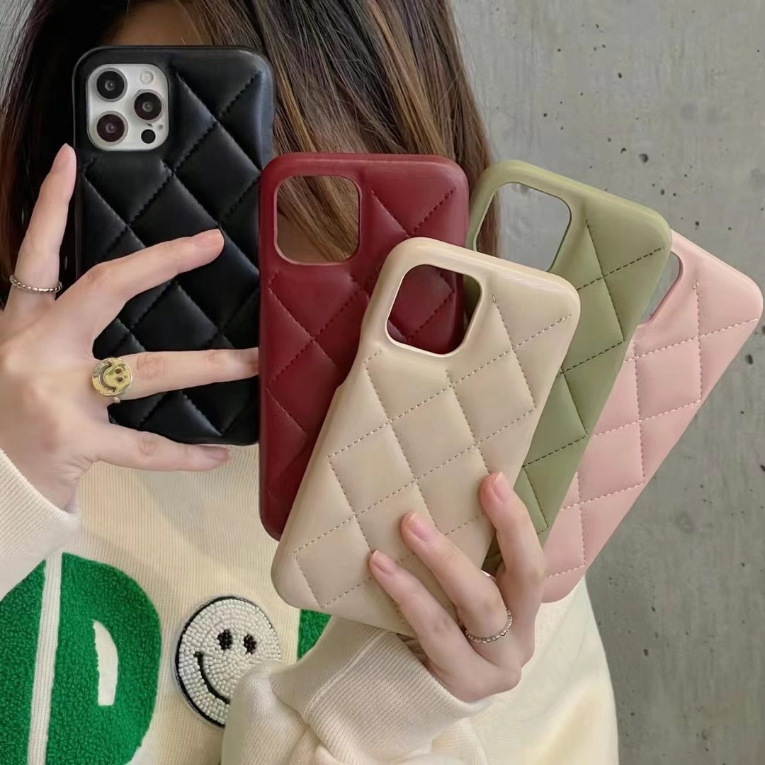 ins暖冬小香風菱格適用蘋果14手機殼iphone12皮套iphone11/13pro
