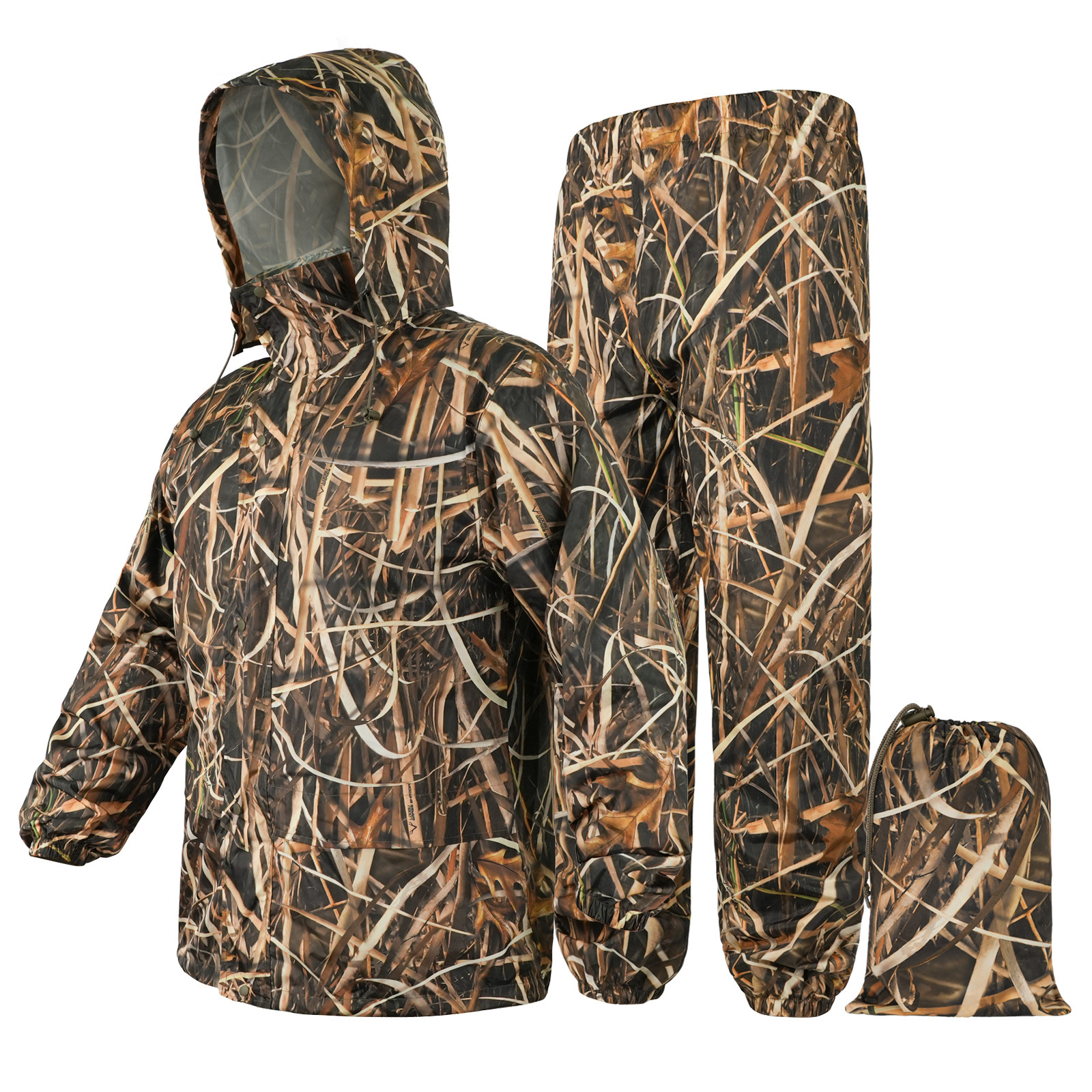 Raincoat suit wholesale hunting rainstorm outdoor riding fishing reflective split light raincoat rain pants split
