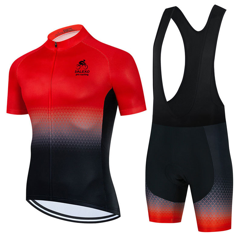 Foreign Trade SALEXO Summer Breathable Men's Riding Suit Mountain Bike Short Sleeve Strap Shorts Clothing