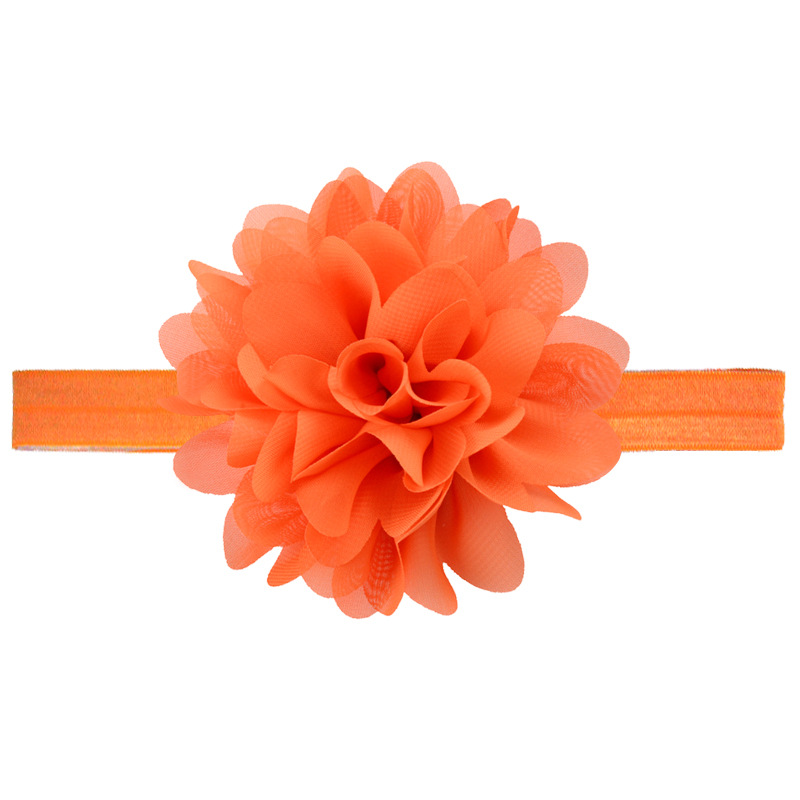 European and American hot selling baby elastic headband headdress 10cm laser cut chiffon big flower children elastic hair band
