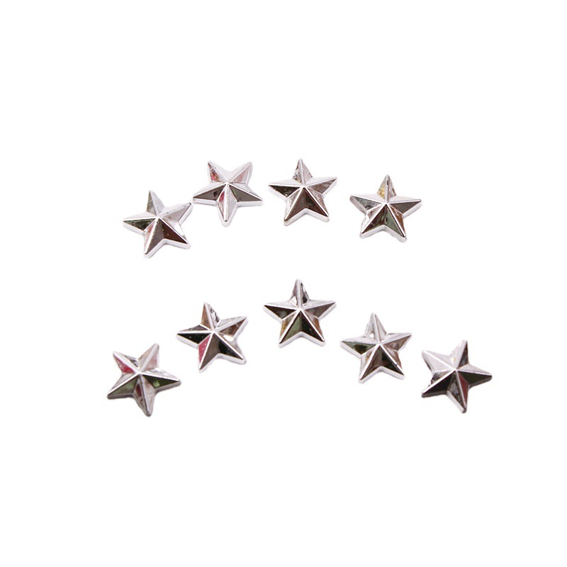 Cross-border 100 acrylic Diamond flat-bottomed gold and silver five-pointed star DIY to make decorative clothing accessories jewelry accessories