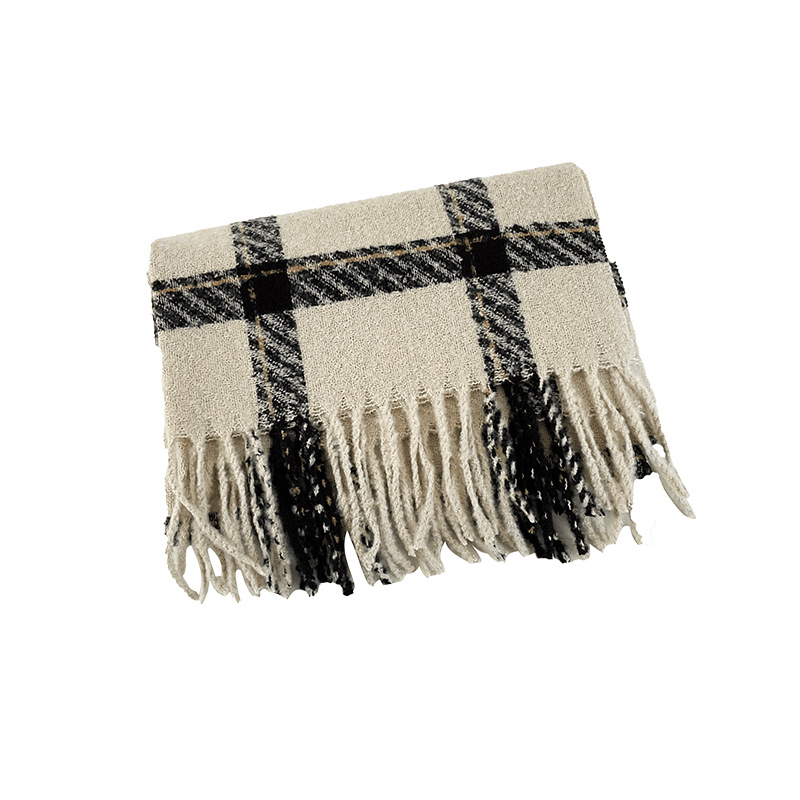Couple Plaid ins scarf women's autumn and winter 2023 new Korean style versatile student shawl warm scarf men's fashion