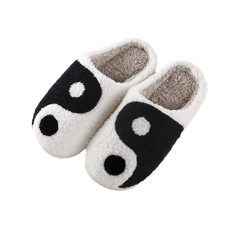 New Comfortable Home Taiji Cartoon Warm Winter Cotton Slippers Couple Men's and Women's Thick Sole Soft Sole Shoes Thick Non-slip