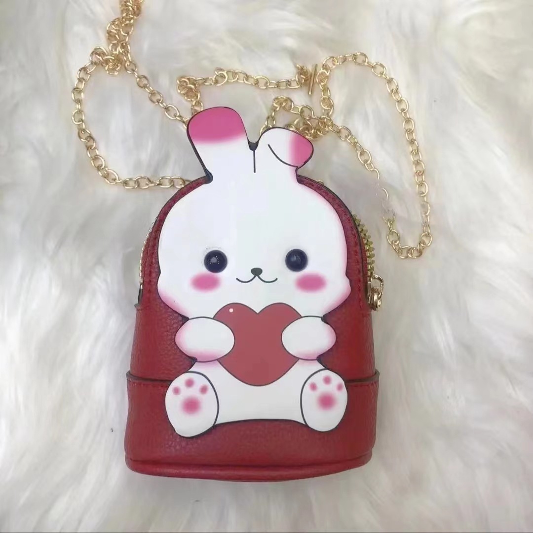 Summer Cute Cartoon Zero Wallet Chain Crossbody Strawberry Bear Macaron Pink Heart Bag Direct Manufacturer Sale