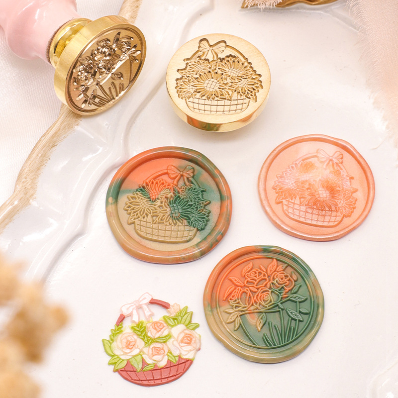 Fire paint seal copper head ready-made pattern fire paint seal head carving European letters plant wax manufacturers wholesale