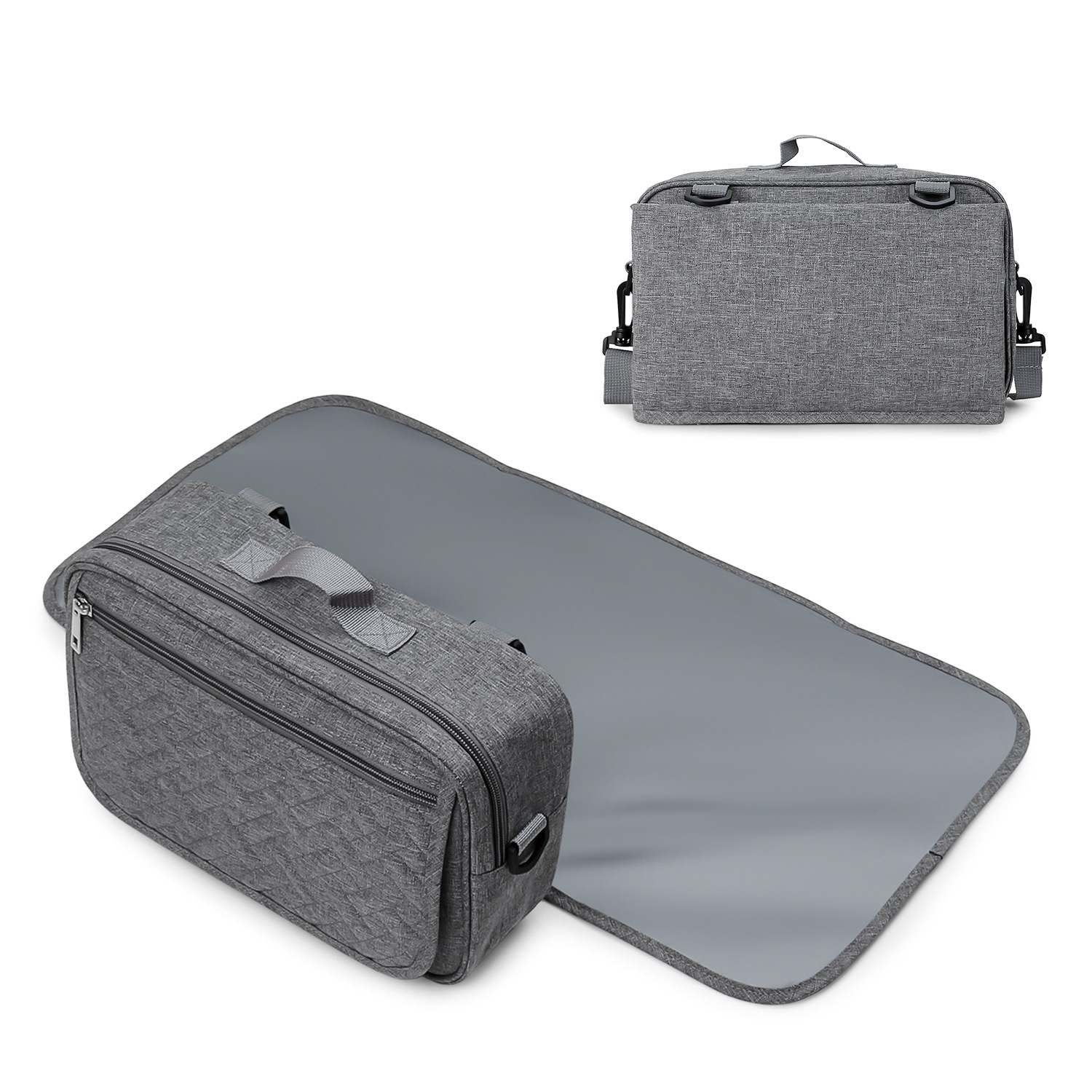 Multifunctional 2in1 Mummy Bag with Diaper Pad Portable Waterproof Shoulder Portable Mother Bag Baby Carriage Storage Bag