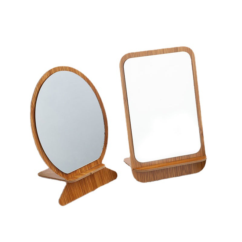 Home Hotel Creative Folding Portable Wooden Makeup Mirror Dressing Table Beauty Mirror
