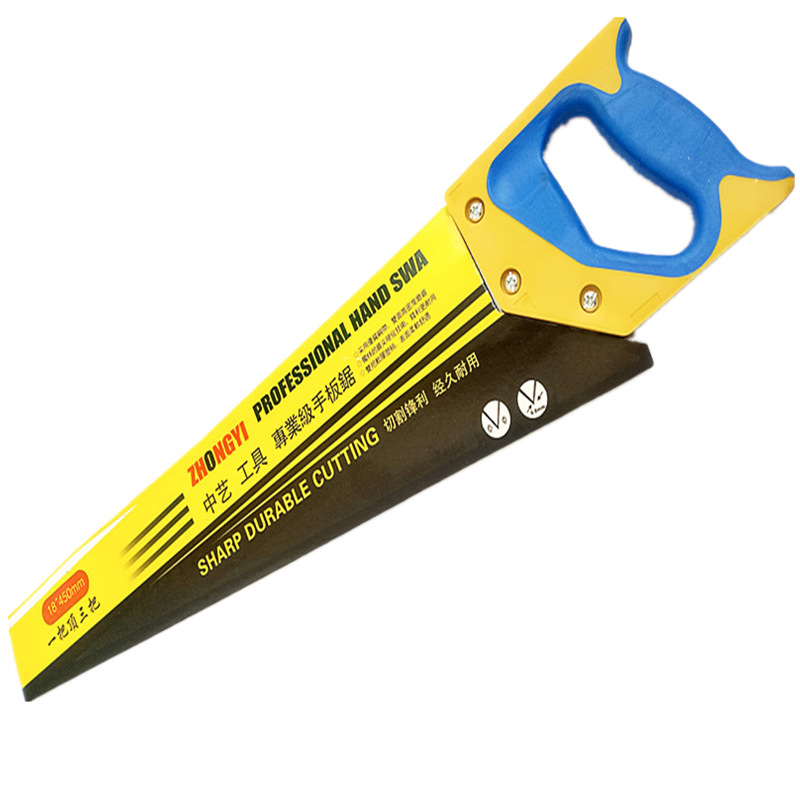 Panel saw medium art rubber handle grinding gear hand saw high carbon tool steel 18 inch woodworking tool hand saw wholesale