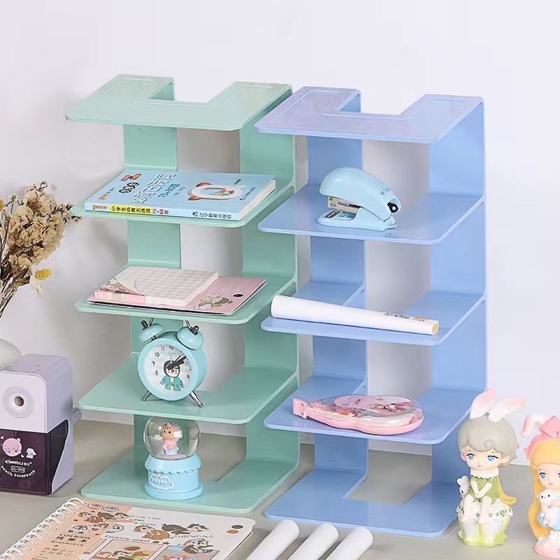 Simple Book Stand Wholesale Bookshelf Student Office Stationery Desktop Storage Rack Acrylic Book Shelf Kindergarten