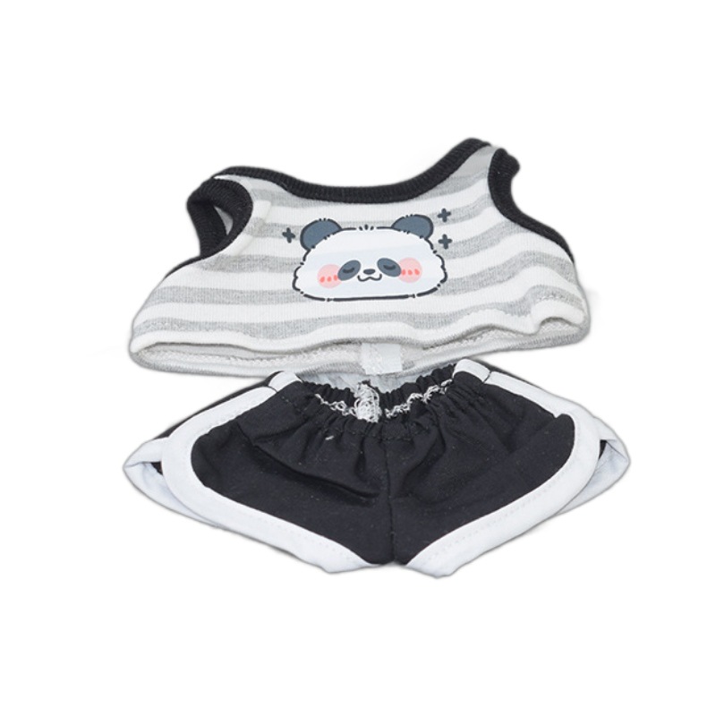 10cm/20cm/40cm Cotton Doll Three Color Sports Leisure Striped Animal Vest suit Sitting Doll Clothes