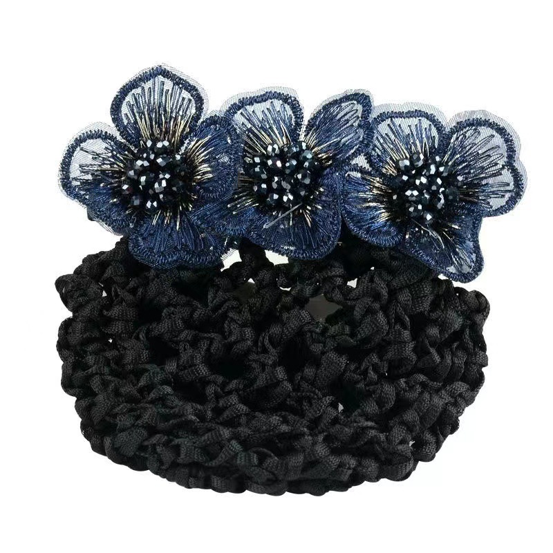 Professional Nurse headdress Flower Net pocket stewardess updo hair accessories hotel hair net South Korea bow hair accessories female hairpin headdress