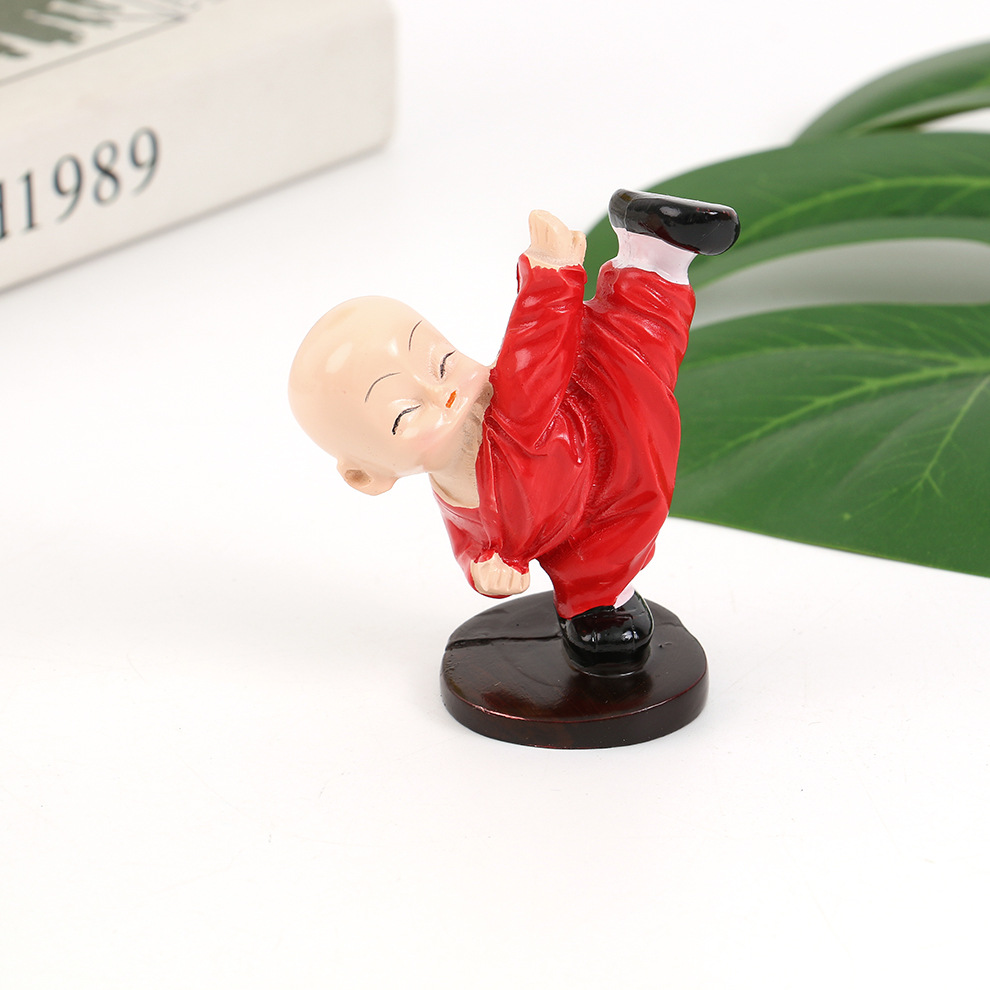 Caiyi Shaolin Kung Fu Boxing Monk Creative Resin Cartoon Doll Martial Arts Gift Craft Gift