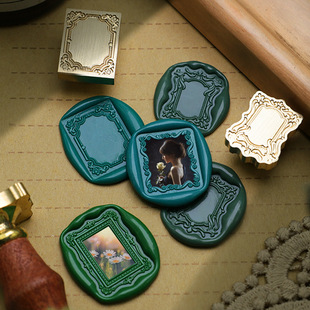 European color photo frame copper head fire paint seal brass seal head simple retro border Series factory direct supply wholesale