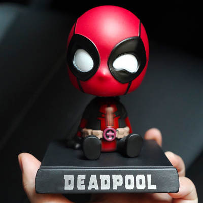 Revenge Alliance Deadpool Hero Car Ornaments Spring Shake Head Doll Cartoon Creative Car Ornaments Car Ornaments