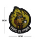 V01427-1 THIS IS FINE Peach Dog (Yellow Green)