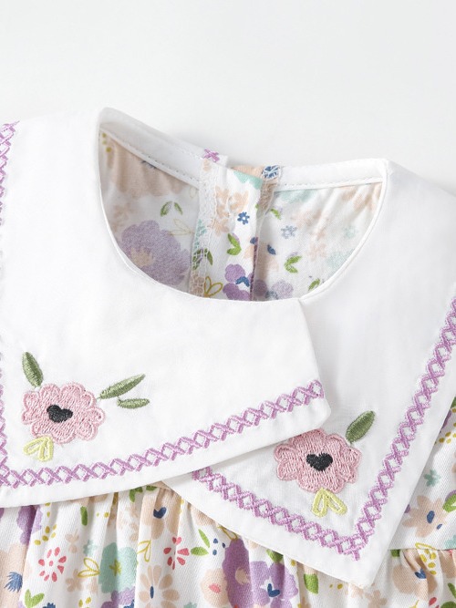 Baby Clothes Summer Baby Girl Full Moon Hundred Days Floral Wrap Fart Clothes Baby Girl Summer Dress Western-style Baby's One-piece Clothes