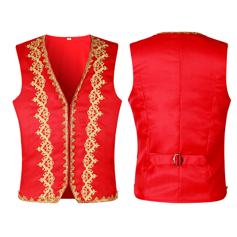 2025 Spring and Autumn New European and American Medieval Men's Gothic Vest Stage Clothing Men's Vest Jacket suit