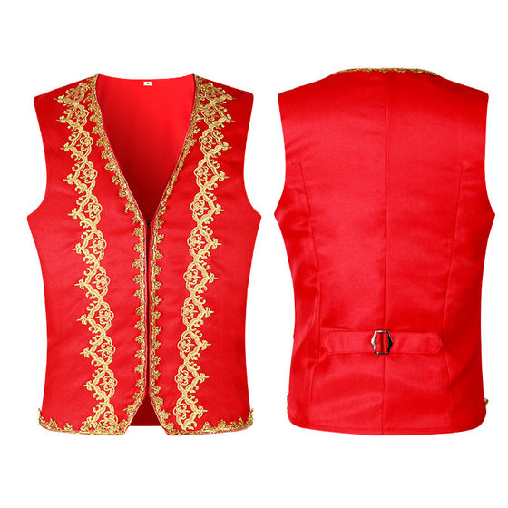 2025 Spring and Autumn New European and American Medieval Men's Gothic Vest Stage Clothing Men's Vest Jacket suit