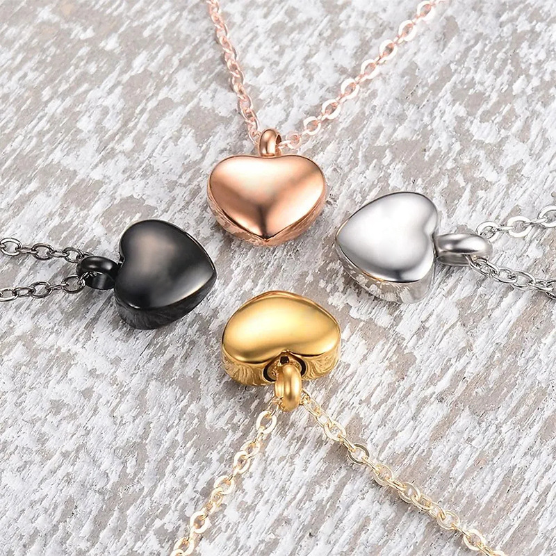 Peach heart love stainless steel can open pet relatives urn pendant necklace perfume bottle pendant wholesale