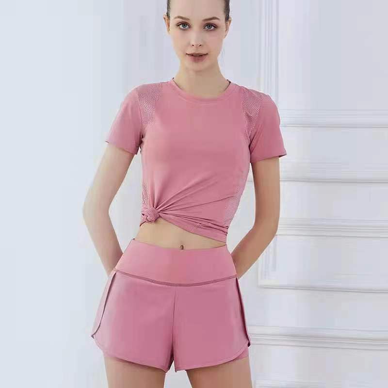 New Internet Celebrant Summer Running Sports Suit Quick-drying Casual Sweat-absorbent Breathable Yoga Suit Anti-light Yoga Suit