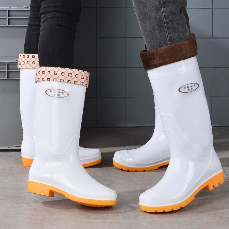 High tube PVC food shoes kitchen breeding labor protection rain boots for men and women non-slip wear-resistant waterproof acid and alkali resistant work rain boots