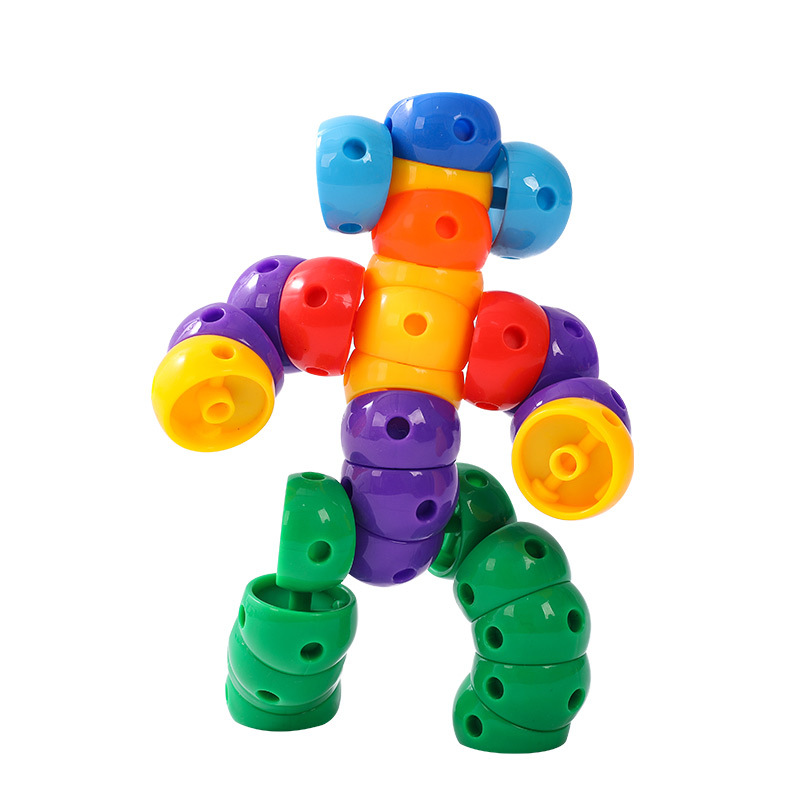 Children's Variables Twisted Worm Caterpillar Children's Baby Early Education Kindergarten Educational Toys Color Cognition Building Blocks